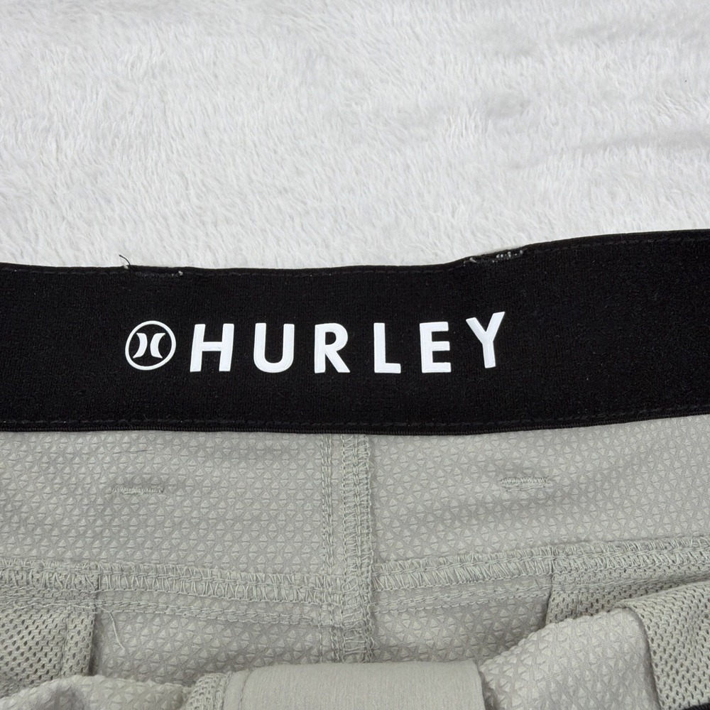 HURLEY MENS 38 HYBRID SHORTS ACTIVE SHORTS GOLF SHORTS GRAY GEOMETRIC DESIGN - Picture 3 of 10